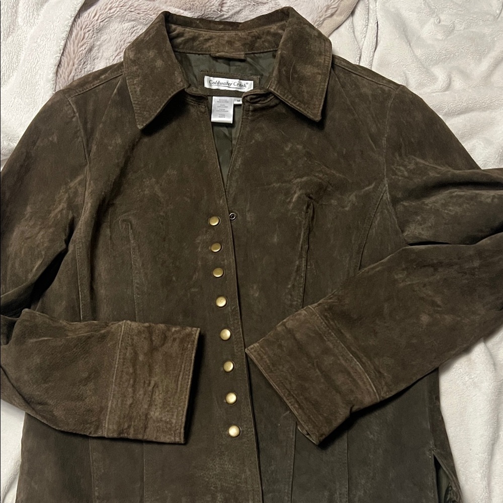 Coldwater Creek Olive Suede Blazer